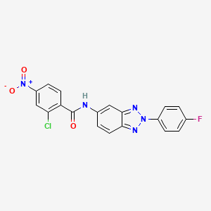 molecular formula C19H11ClFN5O3 B4213043 2-chloro-N-[2-(4-fluorophenyl)-2H-1,2,3-benzotriazol-5-yl]-4-nitrobenzamide 