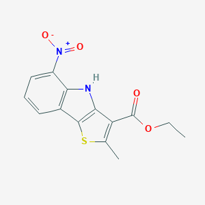 molecular formula C14H12N2O4S B421313 ethyl 2-methyl-5-nitro-4H-thieno[3,2-b]indole-3-carboxylate 