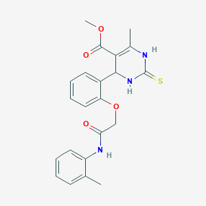 molecular formula C22H23N3O4S B4213148 methyl 6-methyl-4-(2-{2-[(2-methylphenyl)amino]-2-oxoethoxy}phenyl)-2-thioxo-1,2,3,4-tetrahydro-5-pyrimidinecarboxylate 