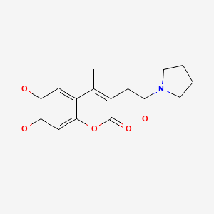 molecular formula C18H21NO5 B4213179 6,7-dimethoxy-4-methyl-3-[2-oxo-2-(pyrrolidin-1-yl)ethyl]-2H-chromen-2-one 