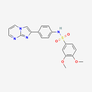 molecular formula C20H18N4O4S B4213252 N-(4-imidazo[1,2-a]pyrimidin-2-ylphenyl)-3,4-dimethoxybenzenesulfonamide 