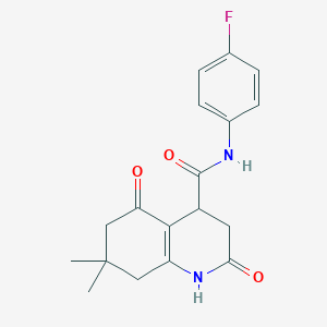 molecular formula C18H19FN2O3 B4213287 N-(4-fluorophenyl)-7,7-dimethyl-2,5-dioxo-1,2,3,4,5,6,7,8-octahydroquinoline-4-carboxamide 
