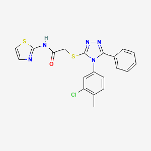 molecular formula C20H16ClN5OS2 B4213292 2-{[4-(3-chloro-4-methylphenyl)-5-phenyl-4H-1,2,4-triazol-3-yl]sulfanyl}-N-(1,3-thiazol-2-yl)acetamide 