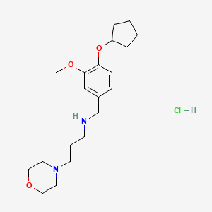 molecular formula C20H33ClN2O3 B4213327 N-[(4-cyclopentyloxy-3-methoxyphenyl)methyl]-3-morpholin-4-ylpropan-1-amine;hydrochloride 