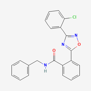 molecular formula C22H16ClN3O2 B4213328 N-benzyl-2-[3-(2-chlorophenyl)-1,2,4-oxadiazol-5-yl]benzamide 