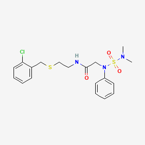 molecular formula C19H24ClN3O3S2 B4213447 N-(2-{[(2-CHLOROPHENYL)METHYL]SULFANYL}ETHYL)-2-[(DIMETHYLSULFAMOYL)(PHENYL)AMINO]ACETAMIDE 