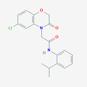 molecular formula C19H19ClN2O3 B4213551 2-(6-CHLORO-3-OXO-3,4-DIHYDRO-2H-1,4-BENZOXAZIN-4-YL)-N-[2-(PROPAN-2-YL)PHENYL]ACETAMIDE 