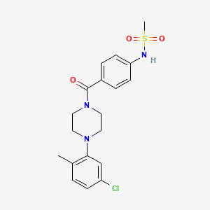 molecular formula C19H22ClN3O3S B4213596 N-(4-{[4-(5-chloro-2-methylphenyl)-1-piperazinyl]carbonyl}phenyl)methanesulfonamide 