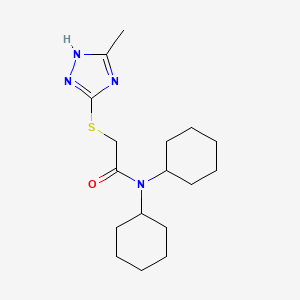 molecular formula C17H28N4OS B4213770 N~1~,N~1~-DICYCLOHEXYL-2-[(5-METHYL-4H-1,2,4-TRIAZOL-3-YL)SULFANYL]ACETAMIDE 