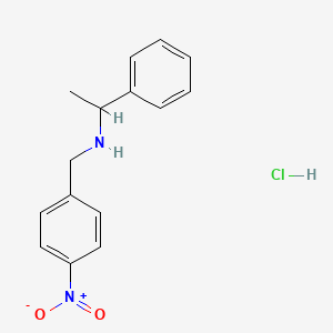 molecular formula C15H17ClN2O2 B4213787 N-[(4-nitrophenyl)methyl]-1-phenylethanamine;hydrochloride 