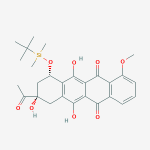 molecular formula C27H32O8Si B042138 (7S,9S)-9-acetyl-7-[tert-butyl(dimethyl)silyl]oxy-6,9,11-trihydroxy-4-methoxy-8,10-dihydro-7H-tetracene-5,12-dione CAS No. 111248-01-2