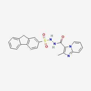 molecular formula C22H18N4O3S B4213866 N'-(9H-fluoren-2-ylsulfonyl)-2-methylimidazo[1,2-a]pyridine-3-carbohydrazide 