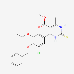 molecular formula C23H25ClN2O4S B4213967 ethyl 4-[4-(benzyloxy)-3-chloro-5-ethoxyphenyl]-6-methyl-2-thioxo-1,2,3,4-tetrahydro-5-pyrimidinecarboxylate 