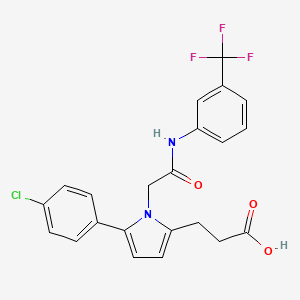 molecular formula C22H18ClF3N2O3 B4213999 3-[5-(4-chlorophenyl)-1-(2-oxo-2-{[3-(trifluoromethyl)phenyl]amino}ethyl)-1H-pyrrol-2-yl]propanoic acid 