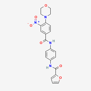 molecular formula C22H20N4O6 B4214053 N-(4-{[4-(4-morpholinyl)-3-nitrobenzoyl]amino}phenyl)-2-furamide 