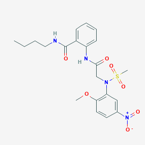 molecular formula C21H26N4O7S B4214067 N-butyl-2-{[N-(2-methoxy-5-nitrophenyl)-N-(methylsulfonyl)glycyl]amino}benzamide 