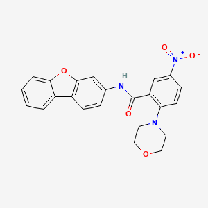 molecular formula C23H19N3O5 B4214143 N-dibenzo[b,d]furan-3-yl-2-(4-morpholinyl)-5-nitrobenzamide 