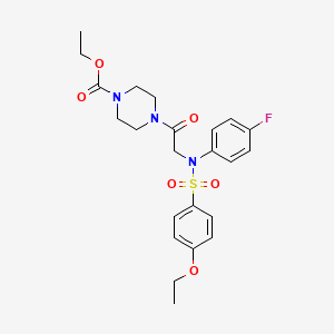 molecular formula C23H28FN3O6S B4214196 ethyl 4-[N-[(4-ethoxyphenyl)sulfonyl]-N-(4-fluorophenyl)glycyl]-1-piperazinecarboxylate 