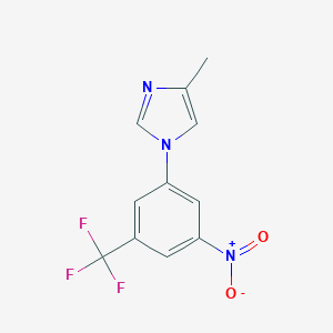 molecular formula C11H8F3N3O2 B042143 4-Methyl-1-(3-nitro-5-(trifluoromethyl)phenyl)-1H-imidazole CAS No. 916975-92-3