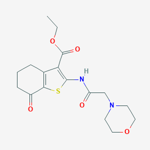 molecular formula C17H22N2O5S B421430 ETHYL 2-[(2-MORPHOLINOACETYL)AMINO]-7-OXO-4,5,6,7-TETRAHYDRO-1-BENZOTHIOPHENE-3-CARBOXYLATE CAS No. 299962-40-6