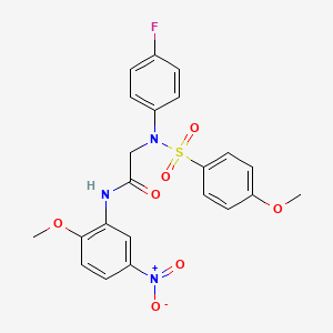molecular formula C22H20FN3O7S B4214512 N~2~-(4-fluorophenyl)-N~1~-(2-methoxy-5-nitrophenyl)-N~2~-[(4-methoxyphenyl)sulfonyl]glycinamide 
