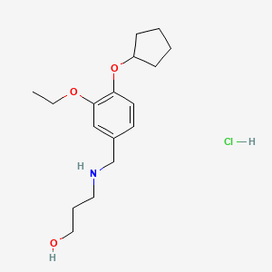 molecular formula C17H28ClNO3 B4214974 3-[(4-Cyclopentyloxy-3-ethoxyphenyl)methylamino]propan-1-ol;hydrochloride 