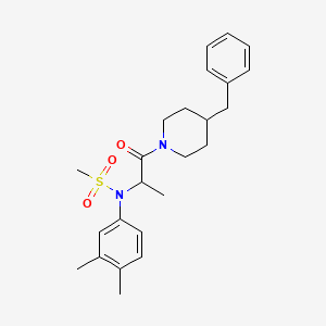 molecular formula C24H32N2O3S B4215046 N-[2-(4-benzyl-1-piperidinyl)-1-methyl-2-oxoethyl]-N-(3,4-dimethylphenyl)methanesulfonamide 