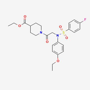 molecular formula C24H29FN2O6S B4215075 ethyl 1-{N-(4-ethoxyphenyl)-N-[(4-fluorophenyl)sulfonyl]glycyl}-4-piperidinecarboxylate 