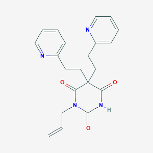 molecular formula C21H22N4O3 B4215139 1-Prop-2-enyl-5,5-bis(2-pyridin-2-ylethyl)-1,3-diazinane-2,4,6-trione 