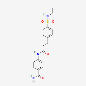 molecular formula C18H21N3O4S B4215376 4-[(3-{4-[(ethylamino)sulfonyl]phenyl}propanoyl)amino]benzamide 