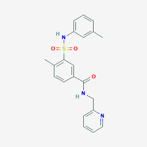 molecular formula C21H21N3O3S B4215391 4-methyl-3-[(3-methylphenyl)sulfamoyl]-N-(pyridin-2-ylmethyl)benzamide 