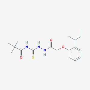 molecular formula C18H27N3O3S B4215413 N-({2-[(2-sec-butylphenoxy)acetyl]hydrazino}carbonothioyl)-2,2-dimethylpropanamide 