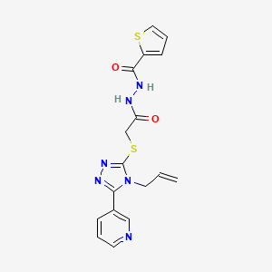 molecular formula C17H16N6O2S2 B4215439 N'~2~-(2-{[4-ALLYL-5-(3-PYRIDYL)-4H-1,2,4-TRIAZOL-3-YL]SULFANYL}ACETYL)-2-THIOPHENECARBOHYDRAZIDE 