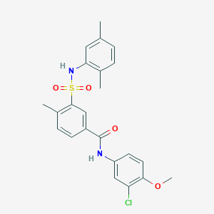 molecular formula C23H23ClN2O4S B4215547 N-(3-chloro-4-methoxyphenyl)-3-{[(2,5-dimethylphenyl)amino]sulfonyl}-4-methylbenzamide 