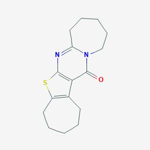 B421557 1,2,3,4,5,8,9,10,11,12-decahydro-14H-cyclohepta[4',5']thieno[2',3':4,5]pyrimido[1,2-a]azepin-14-one CAS No. 102254-58-0