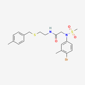 molecular formula C20H25BrN2O3S2 B4215705 N~2~-(4-bromo-3-methylphenyl)-N~1~-{2-[(4-methylbenzyl)thio]ethyl}-N~2~-(methylsulfonyl)glycinamide 