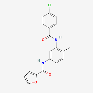 molecular formula C19H15ClN2O3 B4216157 N-[3-[(4-chlorobenzoyl)amino]-4-methylphenyl]furan-2-carboxamide 
