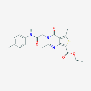 molecular formula C20H21N3O4S B421634 ethyl 2,5-dimethyl-4-oxo-3-[2-oxo-2-(4-toluidino)ethyl]-3,4-dihydrothieno[3,4-d]pyrimidine-7-carboxylate 