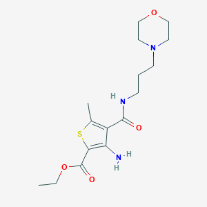 molecular formula C16H25N3O4S B421635 ethyl 3-amino-5-methyl-4-({[3-(4-morpholinyl)propyl]amino}carbonyl)-2-thiophenecarboxylate CAS No. 352555-61-4
