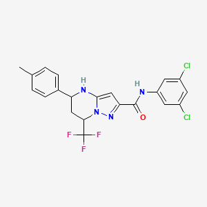 molecular formula C21H17Cl2F3N4O B4216360 N-(3,5-dichlorophenyl)-5-(4-methylphenyl)-7-(trifluoromethyl)-4,5,6,7-tetrahydropyrazolo[1,5-a]pyrimidine-2-carboxamide 