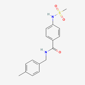 molecular formula C16H18N2O3S B4216402 N-(4-methylbenzyl)-4-[(methylsulfonyl)amino]benzamide 