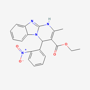 molecular formula C20H18N4O4 B4216510 ethyl 2-methyl-4-(2-nitrophenyl)-1,4-dihydropyrimido[1,2-a]benzimidazole-3-carboxylate 