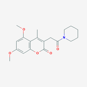 molecular formula C19H23NO5 B4216628 5,7-dimethoxy-4-methyl-3-[2-oxo-2-(piperidin-1-yl)ethyl]-2H-chromen-2-one 