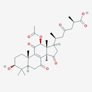 molecular formula C₃₂H₄₄O₉ B042169 (2R,6S)-6-[(3S,5R,10S,12S,13R,14R,17R)-12-acetyloxy-3-hydroxy-4,4,10,13,14-pentamethyl-7,11,15-trioxo-1,2,3,5,6,12,16,17-octahydrocyclopenta[a]phenanthren-17-yl]-2-methyl-4-oxoheptanoic acid CAS No. 98665-19-1