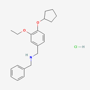 molecular formula C21H28ClNO2 B4217137 N-[(4-cyclopentyloxy-3-ethoxyphenyl)methyl]-1-phenylmethanamine;hydrochloride 