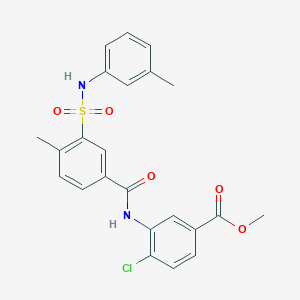 molecular formula C23H21ClN2O5S B4217144 Methyl 4-chloro-3-[[4-methyl-3-[(3-methylphenyl)sulfamoyl]benzoyl]amino]benzoate 