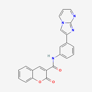 molecular formula C22H14N4O3 B4217437 N-(3-imidazo[1,2-a]pyrimidin-2-ylphenyl)-2-oxo-2H-chromene-3-carboxamide 