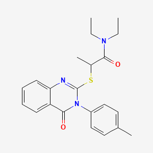 molecular formula C22H25N3O2S B4217544 N,N-diethyl-2-{[3-(4-methylphenyl)-4-oxo-3,4-dihydro-2-quinazolinyl]thio}propanamide 