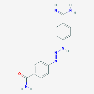 molecular formula C14H14N6O B042180 4-[3-[4-(Aminoiminomethyl)phenyl]-1-triazenyl]benzamide CAS No. 150995-10-1