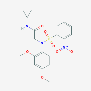 molecular formula C19H21N3O7S B421889 N-CYCLOPROPYL-2-[N-(2,4-DIMETHOXYPHENYL)2-NITROBENZENESULFONAMIDO]ACETAMIDE 